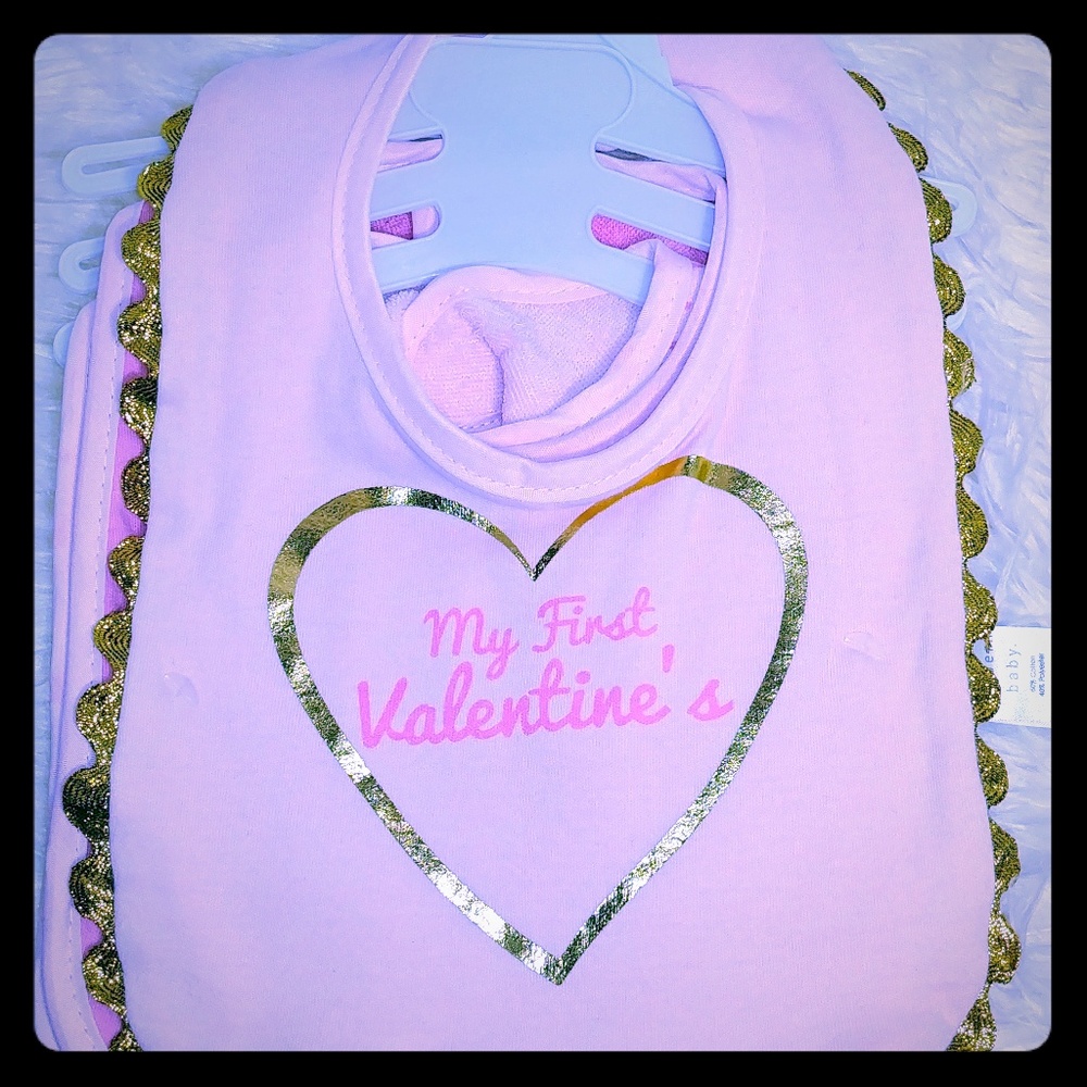 Pack of 3 bibs My First Valentine's